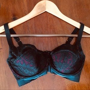 Agent Provocateur Black And Maroon Bra 32E